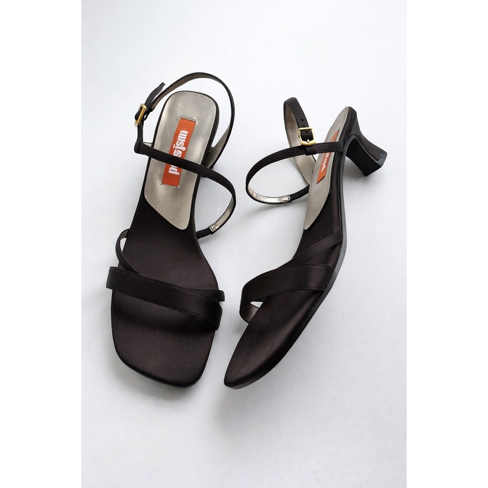 Unlisted Kenneth Cole Black Strappy Kitten Heel Sandals Square Toe Womens 8